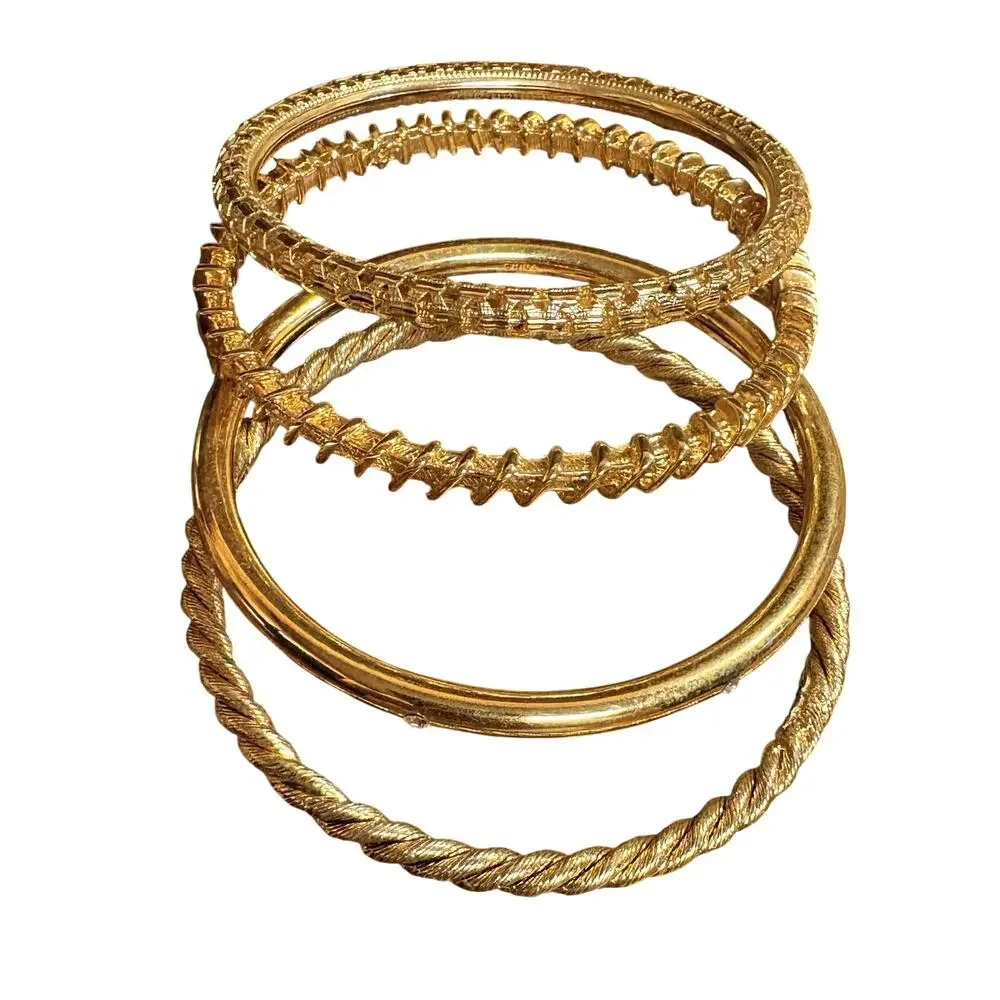 Camrose & Kross (JBK) Gold Tone Bangles Set Of Four Vintage